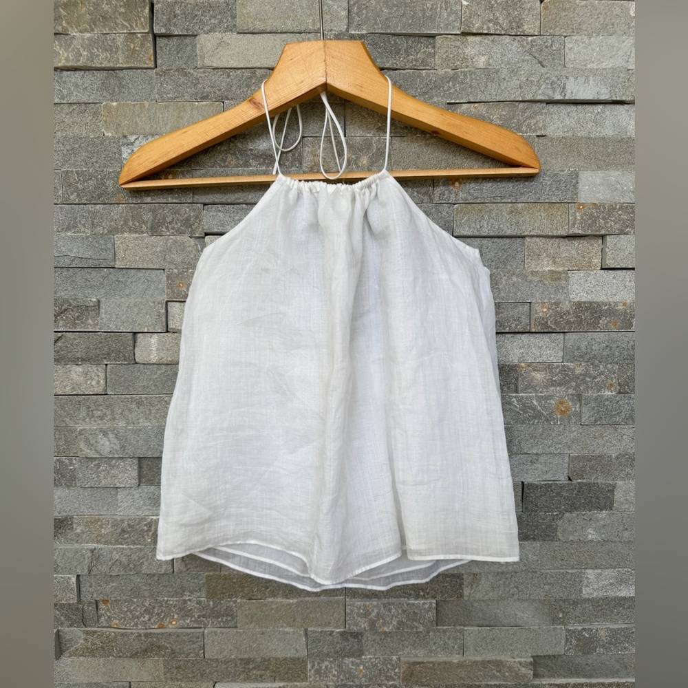 J.Crew Women’s White Line Cross-back Halter Top XS
